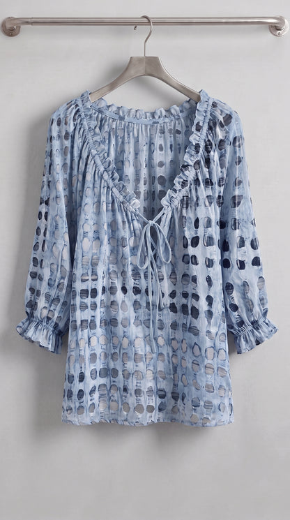 CHEMISE BOHEME IMPRIMEE A VOLANTS