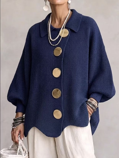 Manteau-gilet en maille à revers