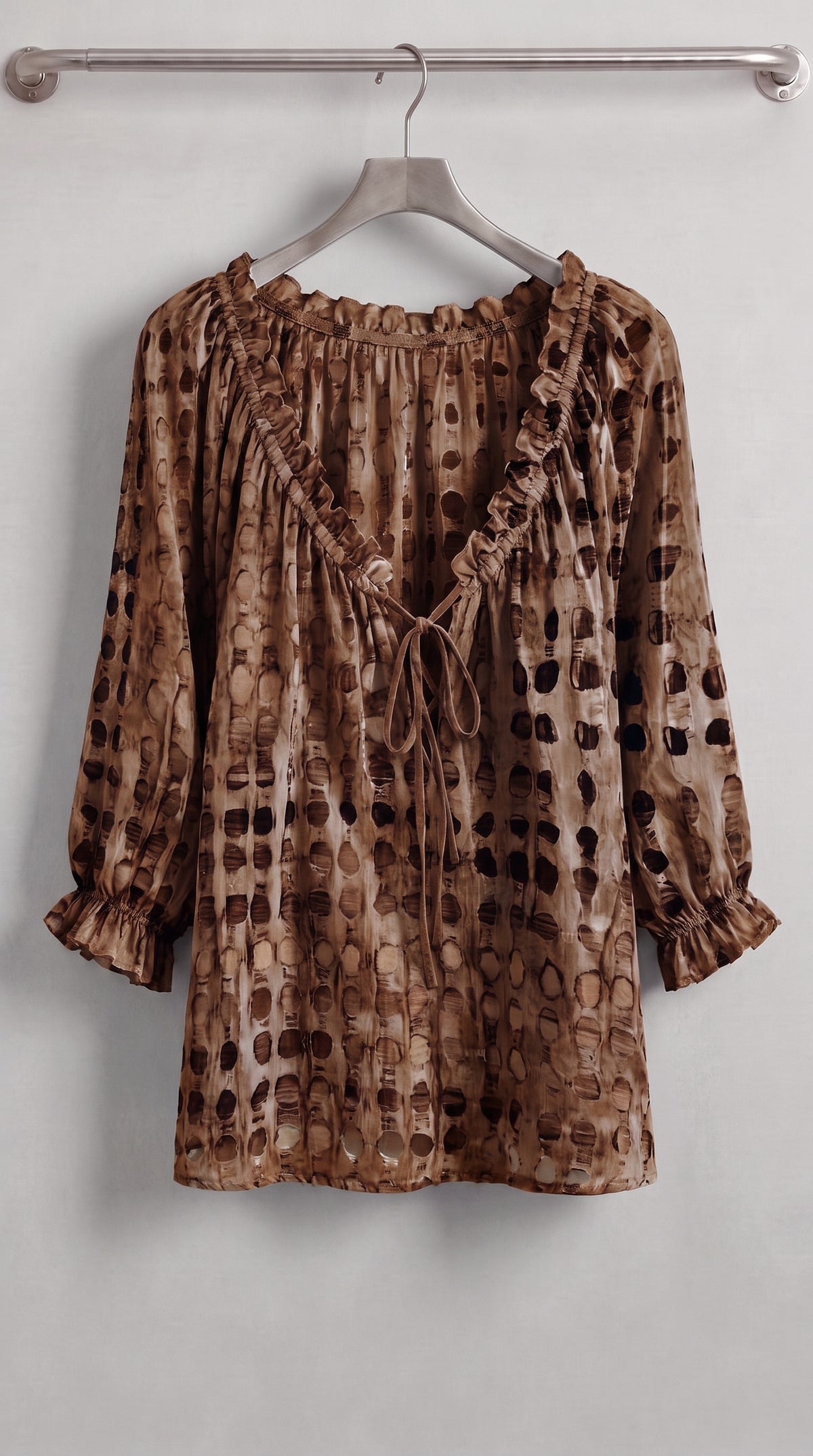 CHEMISE BOHEME IMPRIMEE A VOLANTS