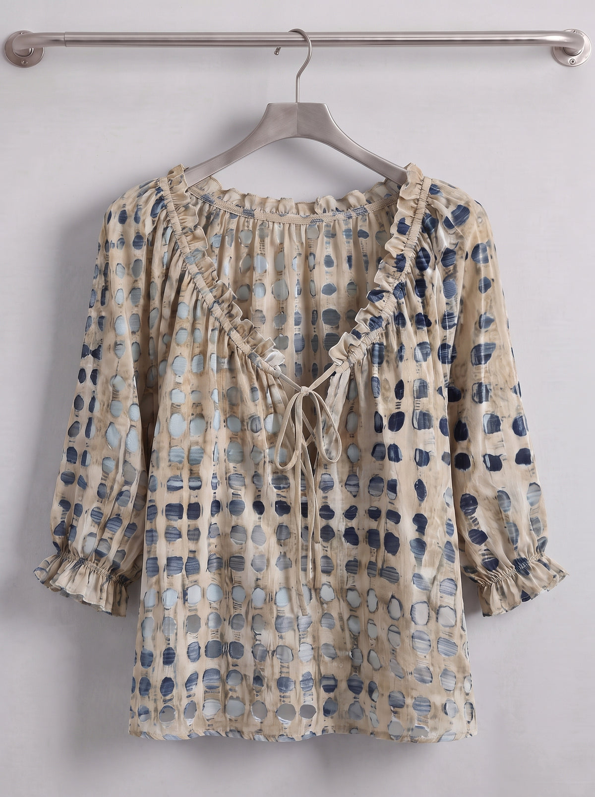 CHEMISE BOHEME IMPRIMEE A VOLANTS