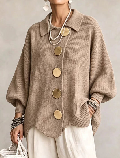 Manteau-gilet en maille à revers