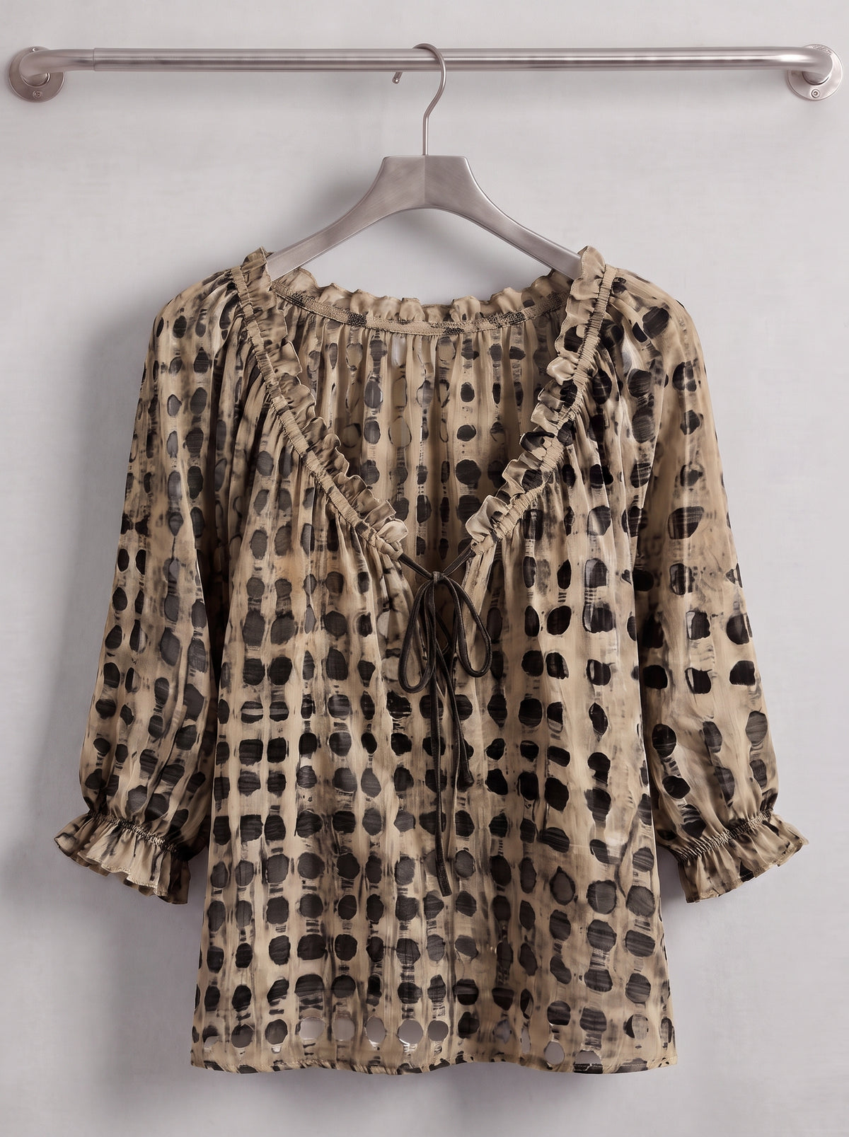 CHEMISE BOHEME IMPRIMEE A VOLANTS