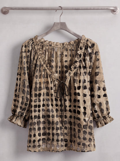 CHEMISE BOHEME IMPRIMEE A VOLANTS