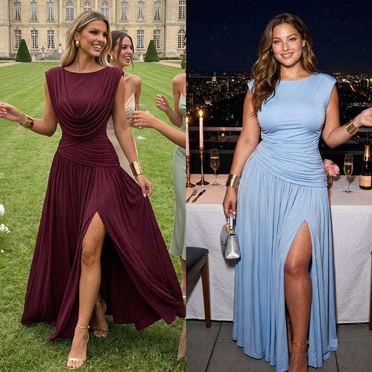 ROBE LONGUE FENDUE ÉLÉGANTE