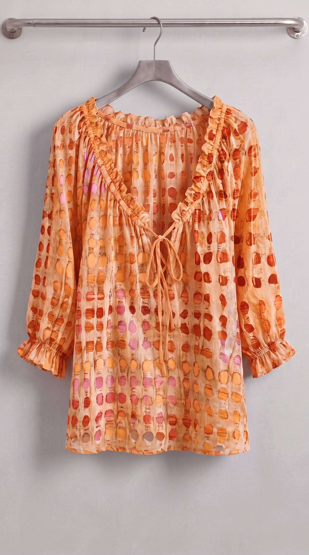 CHEMISE BOHEME IMPRIMEE A VOLANTS