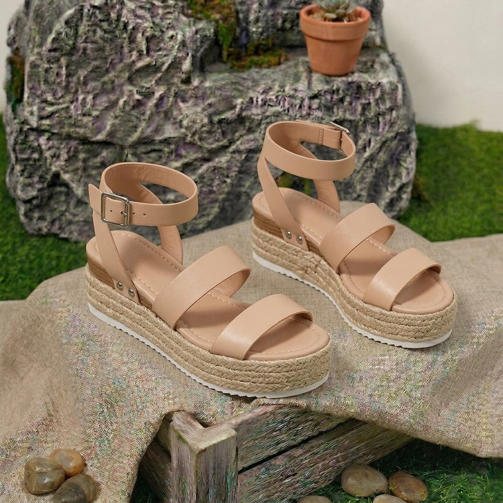 SANDALES PLATEFORME CHIC NATURELLE