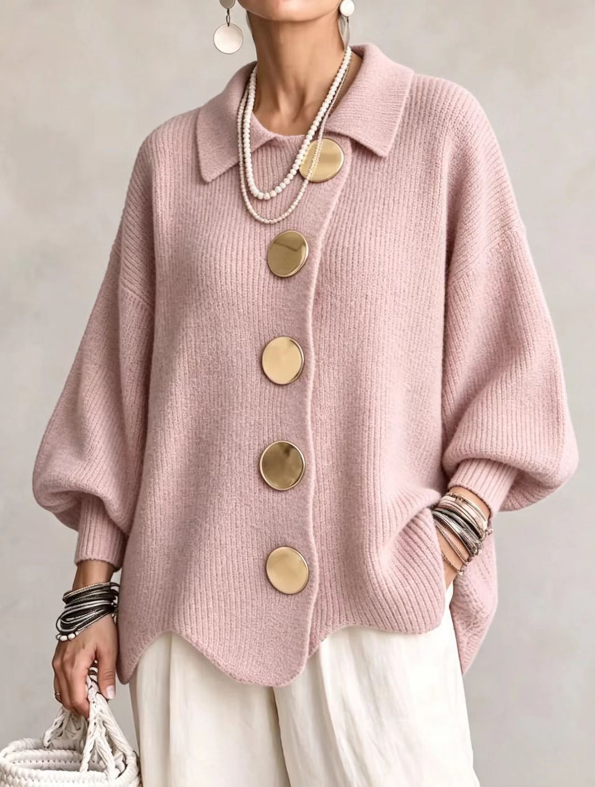 Manteau-gilet en maille à revers