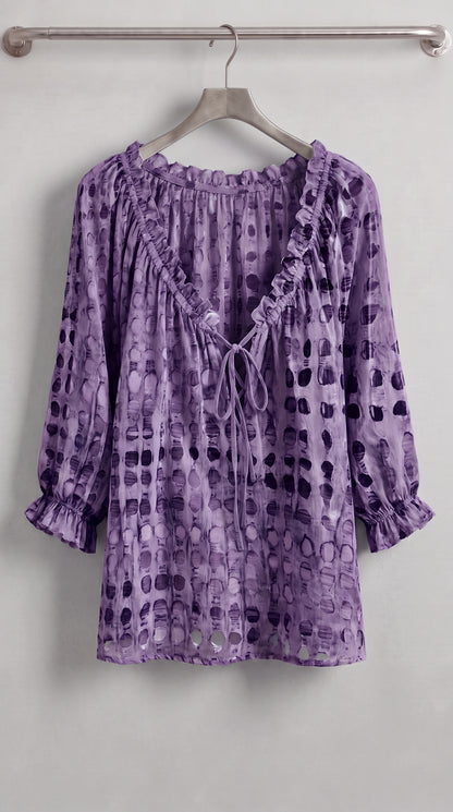 CHEMISE BOHEME IMPRIMEE A VOLANTS